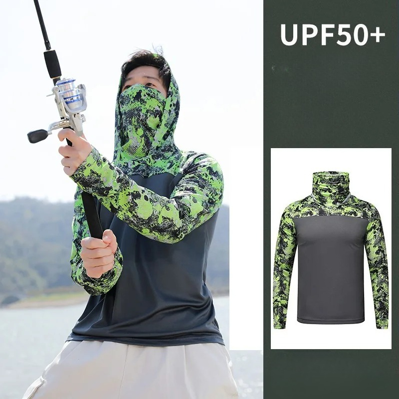 Fishing Shirt Hooded Men Sunsc - đánh giá và giá Fishing Shirt Uv Protection
