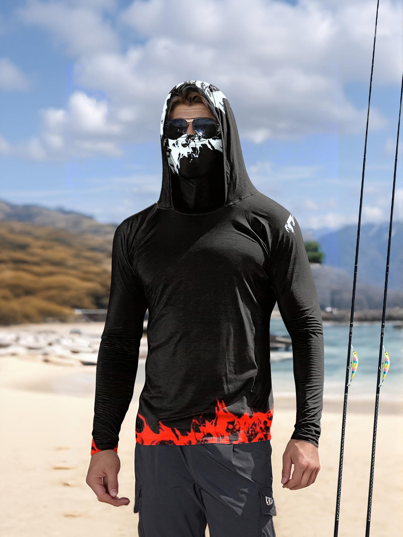 Men Hood Fishing Shirt long sl - đánh giá và giá Fishing Hoodie