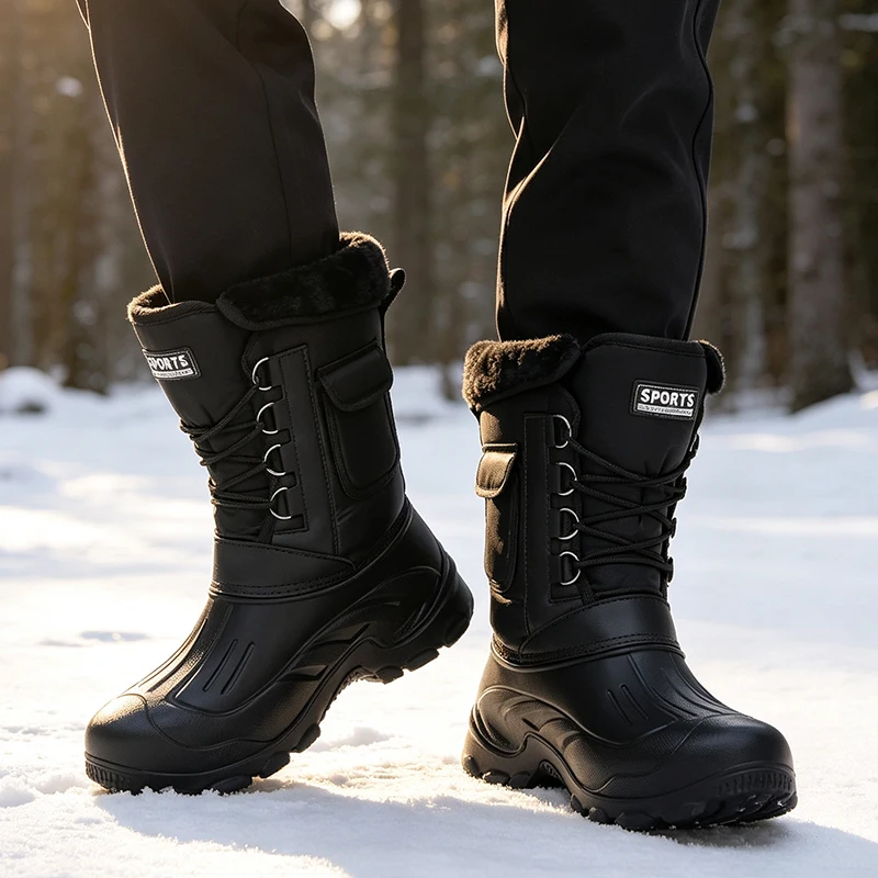 Men Winter Snow Boots Outdoor  - đánh giá và giá Fishing Boots