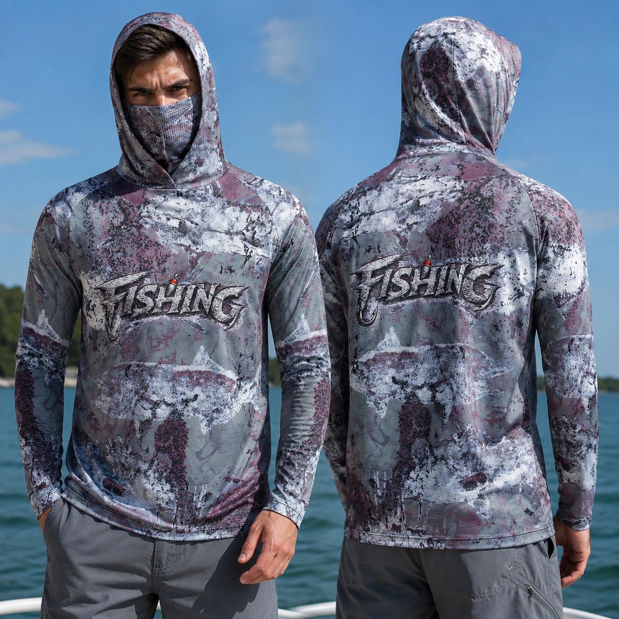 Fishing Shirt Hooded Men Fishi - đánh giá và giá Fishing Mask Sun Protection