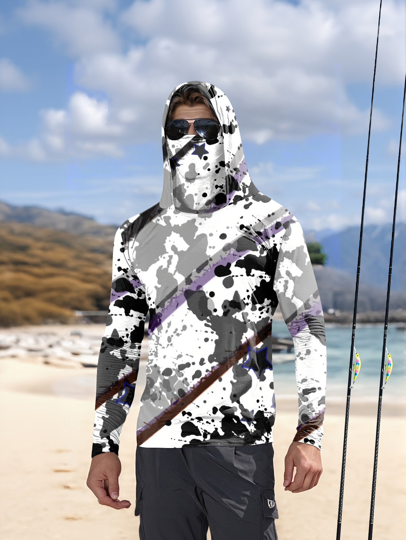 Men Hood Fishing Shirt long sl - đánh giá và giá Fishing Shirt Uv Protection